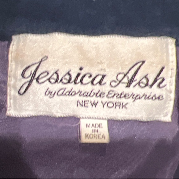 Vtg JESSICA ASH NY Fully Lined High Quality 90% Angora BLUE Cardigan Sweater - Picture 5 of 9